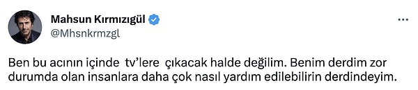 Deprem bölgelerinden ayrılmayan ismin televizyona çıkmadığına dair paylaşım da bu şekilde oldu.👇