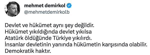 Demirkol, MHP liderinin tribünleri susturma çabasının ardından dün gece yaşananlara tepkisini dile getirdi.