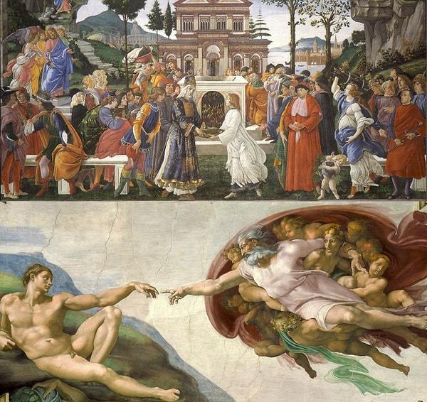 Gölgede bırakmasın da ne yapsın? Botticelli'nin Sistine Şapeli'ndeki resimlerini, Michelangelo'nun otuz yıl sonra aynı yerde yaptığı resimlerle karşılaştırmamız buna hak vermemiz için yeterli.