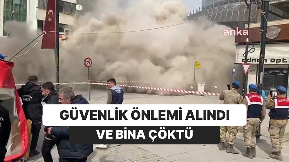 Malatya'daki 5.6'lık Depremden Sonra Binanın Yıkılması Kamerada