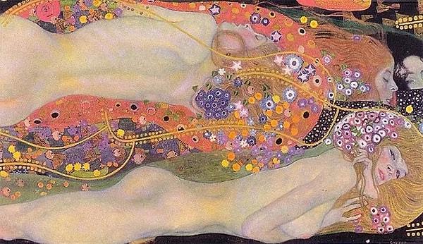 7. Gustav Klimt's Water Serpents II painting