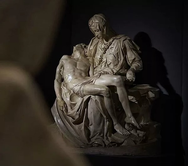 The Pieta is currently on display in St. Peter's Basilica in the Vatican. The work made of marble measures 174 cm x 195 cm.