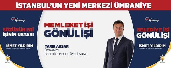 Ümraniyespor Başkanı Tarık Aksar, Ak Parti'den Ümraniye Belediye Meclis üyeliğine devam ediyor.