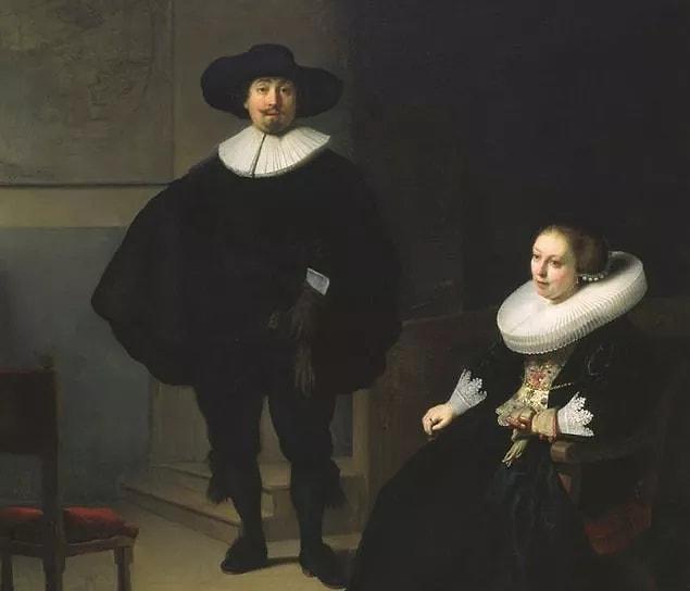 "A Lady and a Gentleman in Black" by Rembrandt, another Dutch painter who was one of the pioneers of the Baroque movement (1633),