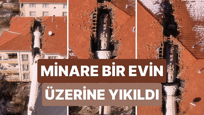 Adıyaman'da Yıkılan Bir Cami Minaresi Yakınındaki Binanın En Üst Katını İkiye Böldü