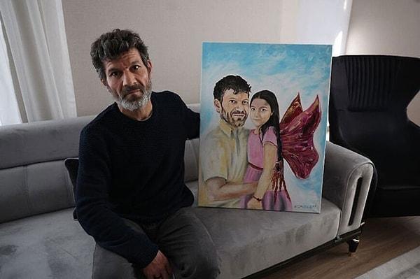 Bir ressamın bağışladığı tabloda kızı Irmak'ın babasıyla birlikte bir melek olarak resmedildiği görülüyordu.