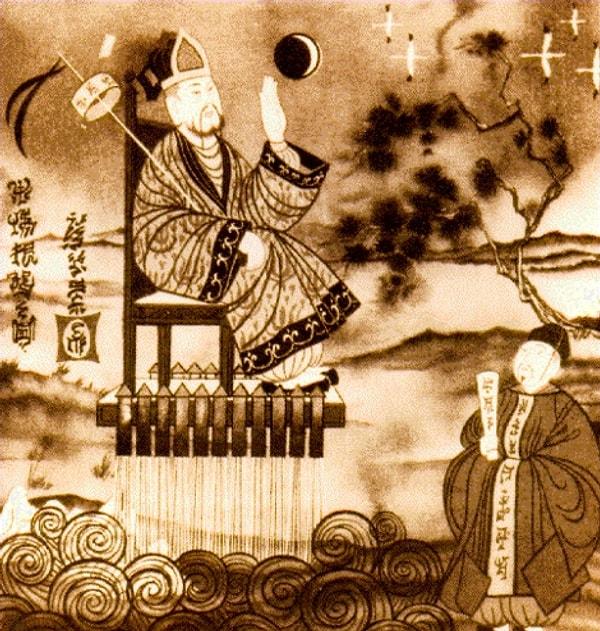5. 16. yüzyıl Çinli yetkilisi Wan Hu'nun, 47 roketin bağlı olduğu bir sandalyede kendisini uzaya fırlatmaya çalıştığı söyleniyor.