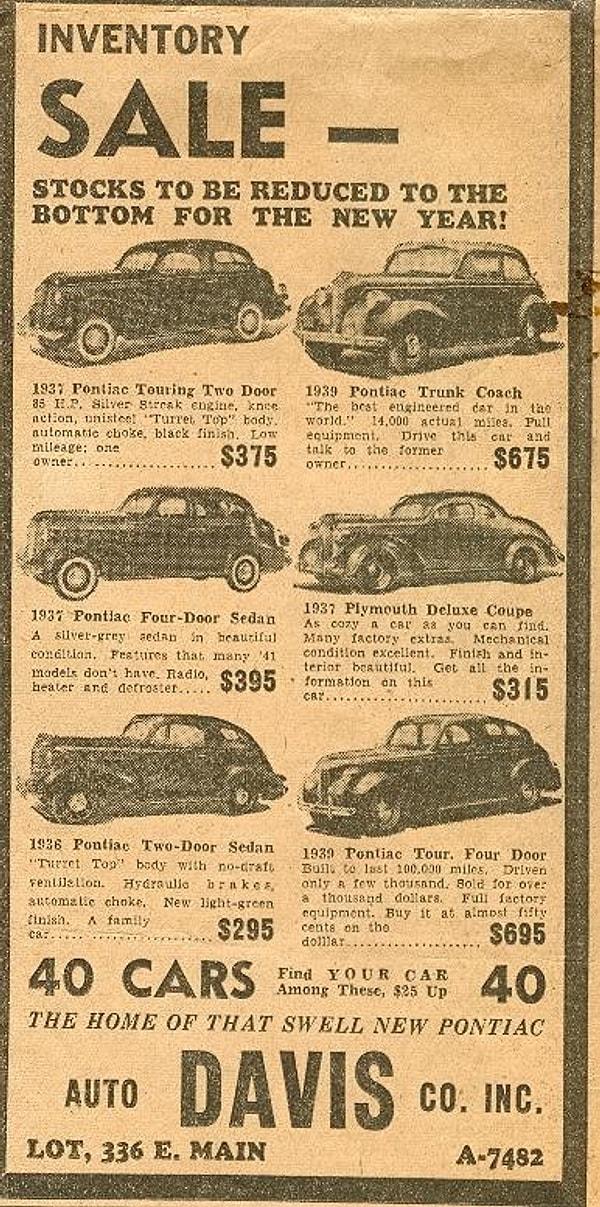 10. 1940'lardaki araba fiyatları!