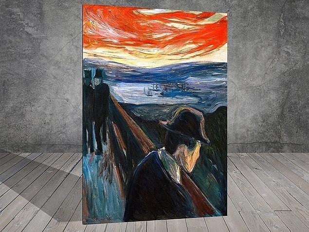 Munch's first attempt to reflect these feelings is actually Despair, not Scream. Its similar composition, characters and sky view immediately attract attention.