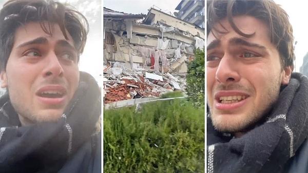 Hatay'da bütün ailesi enkaz altında olan Cemil Yurtseven isimli genç, depremin 31. saatinde yardım talep ettiği bu videoyu çekmiş.