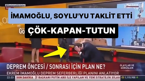 Ekrem İmamoğlu, Habertürk Canlı Yayınında Süleyman Soylu'nun Çök-Kapan-Tutun Hareketini Taklit Etti