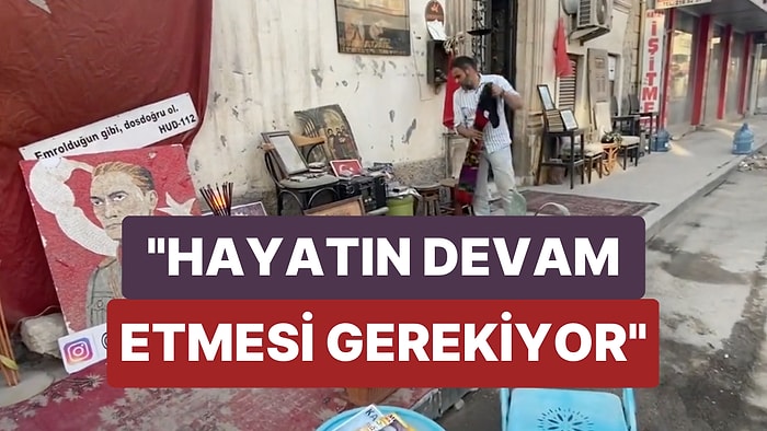 Neredeyse Bütün Antakya Yıkılmışken Antikacı Dükkanını Terk Etmeden Hayatına Devam Etmeye Çalışan Vatandaş