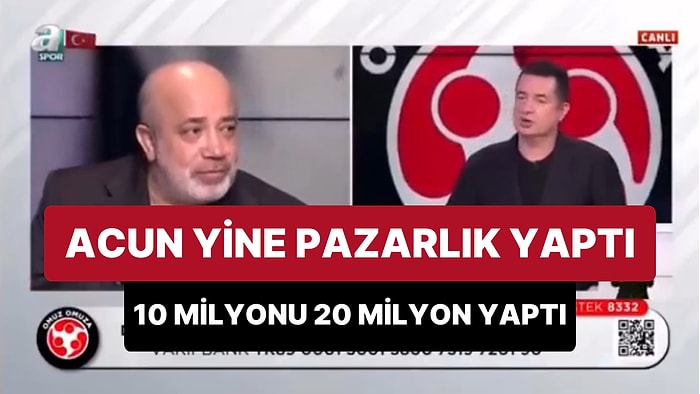 Acun Ilıcalı, 'Omuz Omuza Kampanyası'nda Yine Yuvarladı: 10 Milyon TL'lik Bağışı 20 Milyon TL'ye Çıkardı