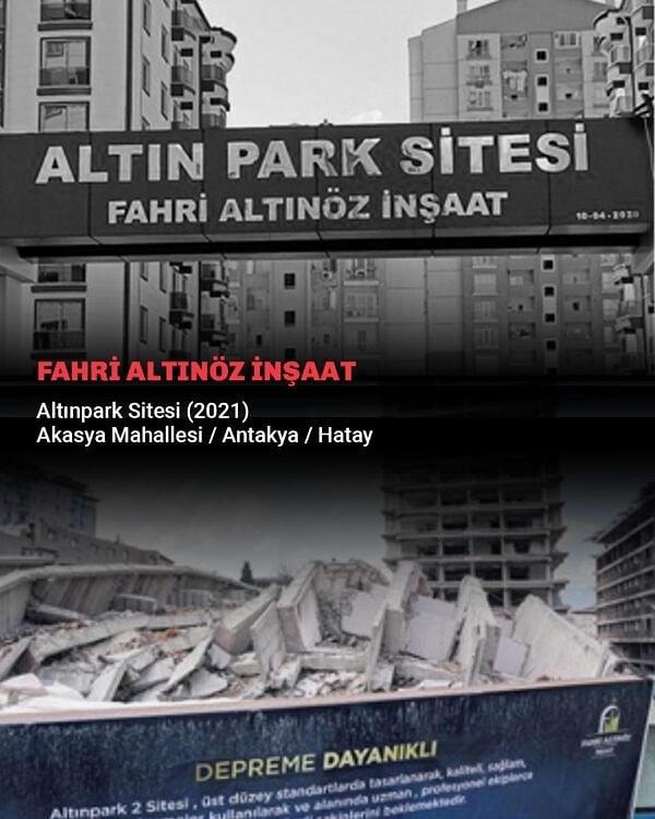 FAHRİ ALTINÖZ İNŞAAT Altınpark Sitesi (2021) Akasya Mahallesi / Antakya / Hatay