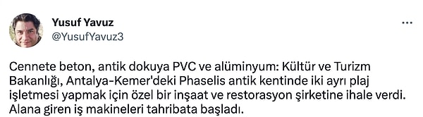 Gazeteci Yusuf Yavuz, yapı çalışmaları sırasında alana giren iş makinelerinin tahribat yarattığını ve halkın tepkisini duyurdu.