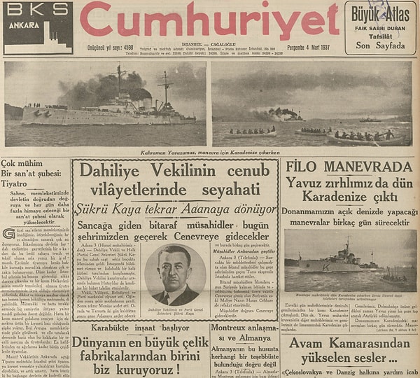 Bugünün eski gazetesi: 4 Mart 1937