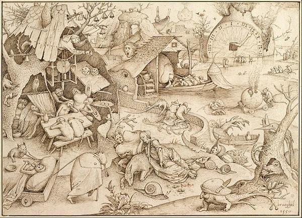 Bu süreçte Bruegel'in resimleri artık daha popüler olmaya başladı.  Bruegel'in çizimleri hala aynı derecede büyüleyici, ayrıntılı hikaye anlatımlarıyla doluydu.