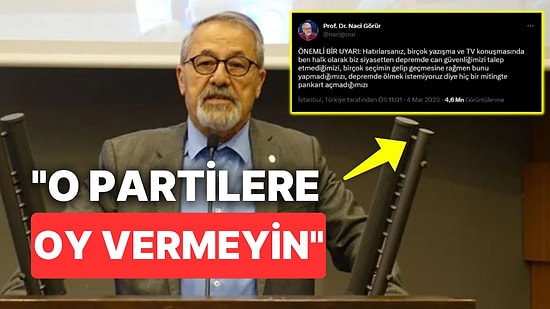 Prof. Dr. Naci Görür'ün Deprem Dönemini Vurgulayan Seçim Çağrısı: "Asla O Partilere Oy Vermeyin"