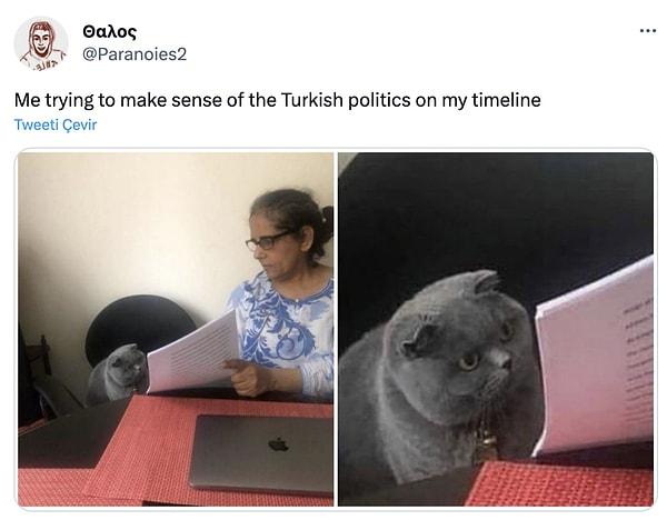 15. 'Ana sayfamdaki Türk siyasetçilerin paylaşımlarına anlam vermeye çalışırken ben.'