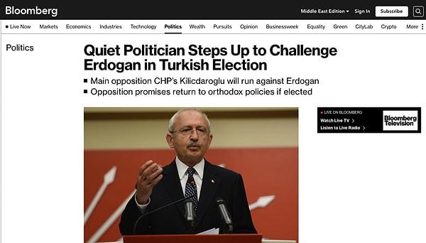 Bloomberg - "Sessiz politikacı, Türkiye seçimlerinde Erdoğan'a meydan okumak için adım atıyor"