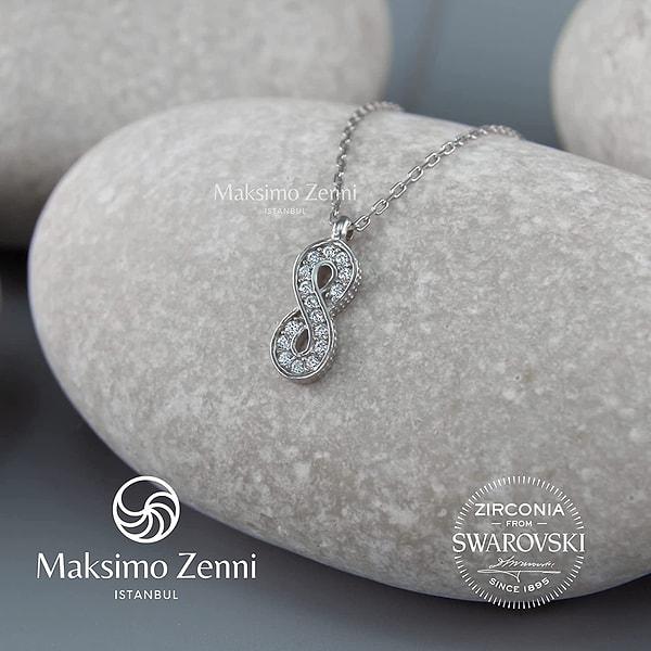 2. Sonsuza kadar onu seveceğinizi söylerken verebileceğiniz anlamlı bir hediye: Swarovski taşlı gümüş sonsuzluk kolyesi!