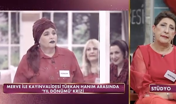 Merve, eşine kayınvalidesinin engel olduğunu iddia etti. "Eşim yıl dönümünü" hiç atlamaz" diyen Merve, Türkan Hanıma "Kesin sen engel oldun, ne yaptın?" diye sordu.