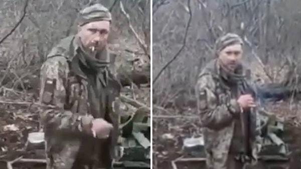 Sosyal medyada paylaşılan görüntülerde rehin alınan Ukraynalı askerin bir çukurda bekletildiği görüldü.