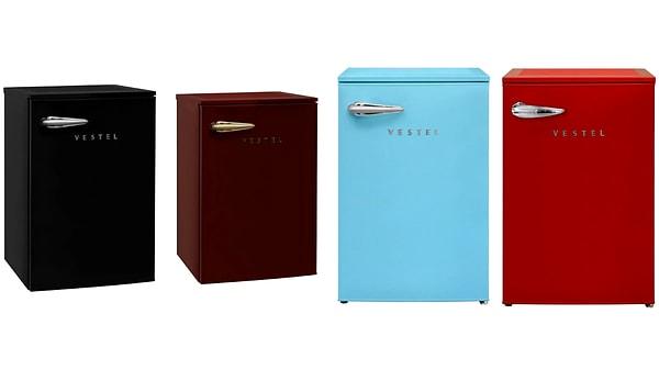 Vestel markasının kullanışlı mini retro buzdolapları.