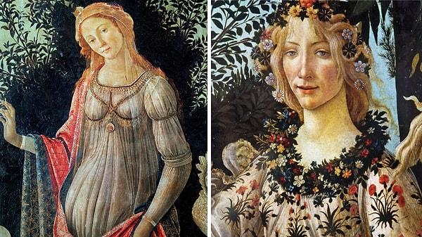 Aşk ve evlilik tanrıçası Venüs'ü merkeze alan bu tabloda çiçekler ve ilkbaharın tanrıçası Flora'yı da görebiliyoruz.