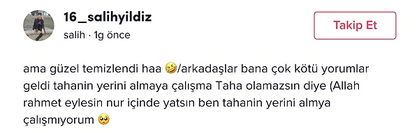 Zaten kendisi de konudan rahatsızlık duymuş olacak ki gelen kötü yorumların ardından Taha'nın yerini almaya çalışmadığını söyledi.