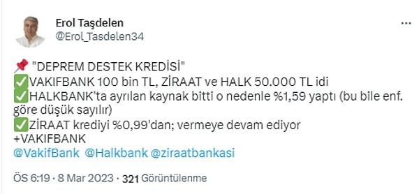 Eski bankacı olan Bankavitrini yazarı Erol Taşdelen, durumu şu şekilde açıkladı: Halkbank'ta kaynak bitti, Ziraat Bankası vermeye devam ediyor.