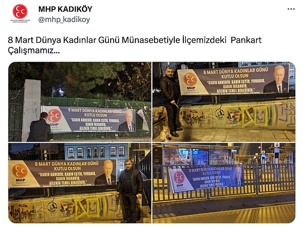 Parti, Kadıköy sokaklarına astığı afişleri Twitter hesabından paylaştı.