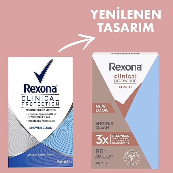 1. Tere karşı ileri düzey korumasıyla 96 saat kuru ve ferah hissetmenizi sağlayacak, kullananların beğenisini kazanmış Rexona Clinical Protection Kadın Stick Deodorant ilk sırada yer alıyor.