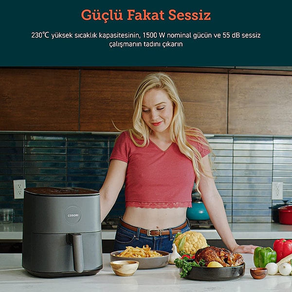 Mutfakta geçen süreyi kısaltarak, sağlıklı yemekler hazırlamanızı sağlayacak COSORI AirFryer XXL ile günün indirimi başlıyor!