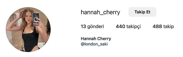 Hannah Cherry Instagramını takipçilere çoktan kapatmış.