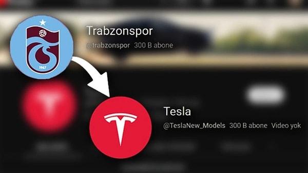 Spor gündemine bomba gibi düşen olayda Trabzonspor kanalın hem ismi hem de logosu değiştirildi. Ele geçirilen kanala ünlü iş adamı Elon Musk’ın şirketi olan ‘Tesla’nın adı ve logosu kondu.