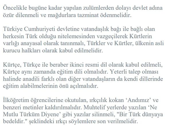 "Kürtçe ikinci resmi dil olmalı, Ne Mutlu Türküm Diyene yazısı silinmeli"