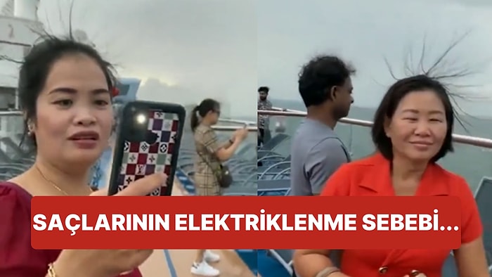 Yıldırım Düşmesi Beklenen Bir Bölgede Bulunan İnsanların Saçlarının Elektriklendiği İlginç Anlar