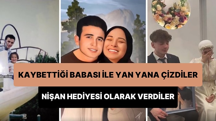 Küçük Yaşta Kaybettiği Babası ile Kızını Yan Yana Çizdi, Nişan Hediyesi Olarak Verdi: Gözyaşları Sel Oldu Aktı