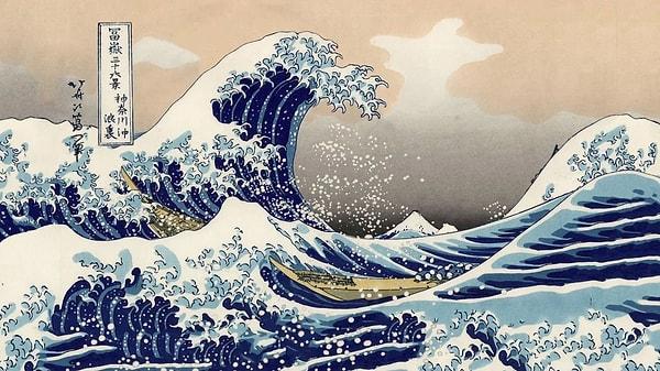 12. "Kanagava Dalgası" adlı Hokusai tablosu, Japon sanatının en ünlü eserlerinden biridir. Tablo, Fuji Dağı'nın arka planında görünen bir tsunami dalgasını tasvir ederken, kumtaşı baskı tekniği kullanılarak yapıldı.