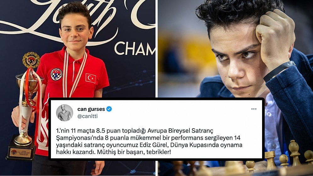 Satrançta İkinci Kez "Büyük Usta" Normunu Alan 14 Yaşındaki Ediz Gürel Tarihi Başarılara İmza Atıyor
