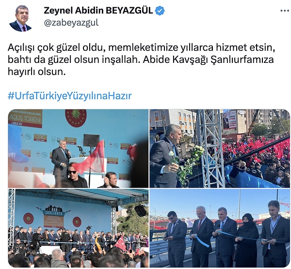 Başkan Beyazgül de açılışı şu şekilde duyurdu...