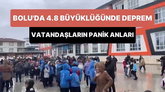 Bolu'da Meydana Gelen 4.8 Büyüklüğündeki Deprem Sonrasında Çocuklar ve Vatandaşların Panik Anları Kaydedildi