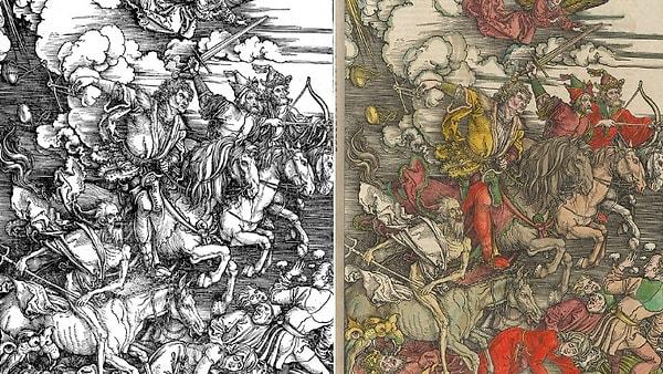 O dönemde bir bilim adamı, Dürer'in ahşap oymalarının ve gravürlerinin renksiz olduğunda daha iyi göründüğünü söyledi.