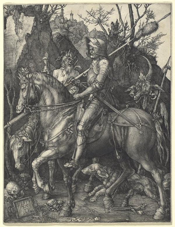 Kim bilir belki de Dürer, Erasmus'un erdem şövalyesini tasvir edecek doğru sanatçı değildi.