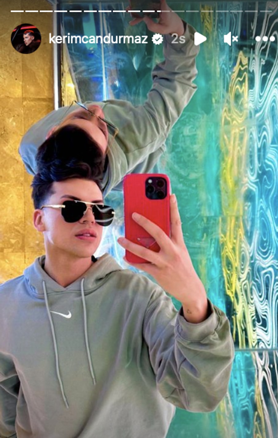 7. Bir ayna pozu da Kerimcan Durmaz'dan geldi! 
