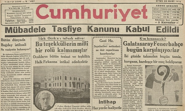 Bugünün eski gazetesi: 20 Mart 1931