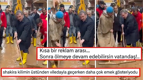 Mustafa Destici'nin Sel Felaketinin Ardından Sokakları Çekpasla Temizlediği Video Tepkilerin Odağında