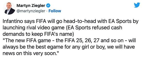 "FIFA oyunları herhangi bir kız veya oğlan için her zaman en iyi oyun olacak."