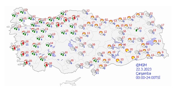 Bugün (22 Mart Çarşamba) Hava Nasıl Olacak?